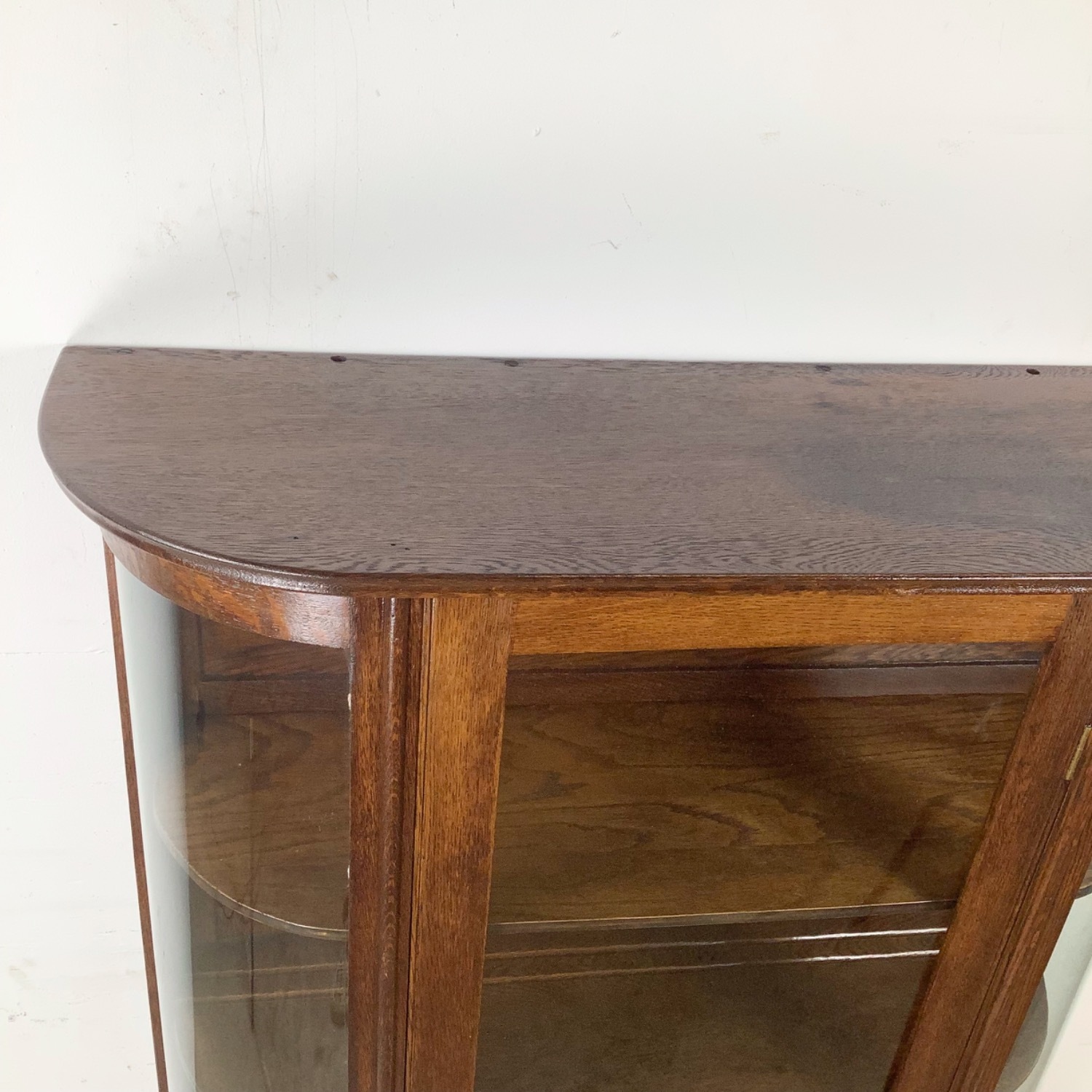 Antique Shelved Glass Display Cabinet - image-9