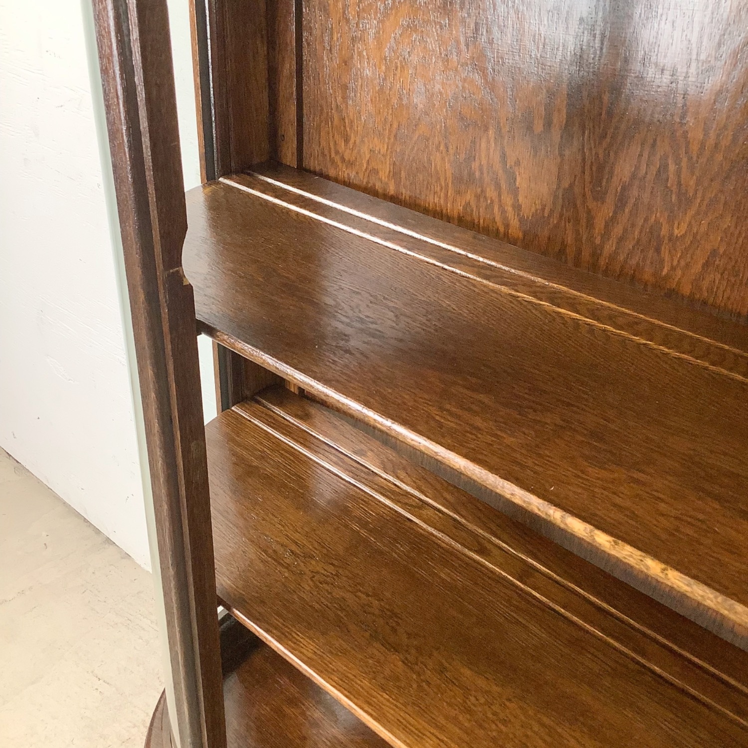 Antique Shelved Glass Display Cabinet - image-8