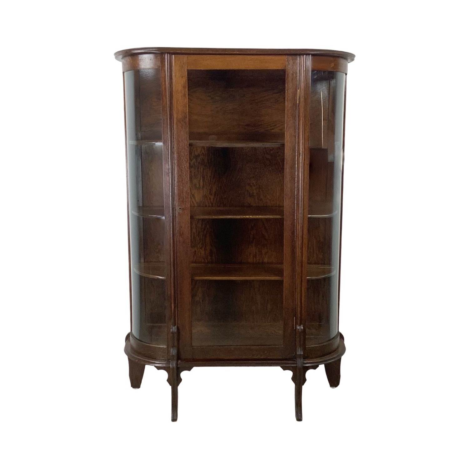 Antique Shelved Glass Display Cabinet - image-0