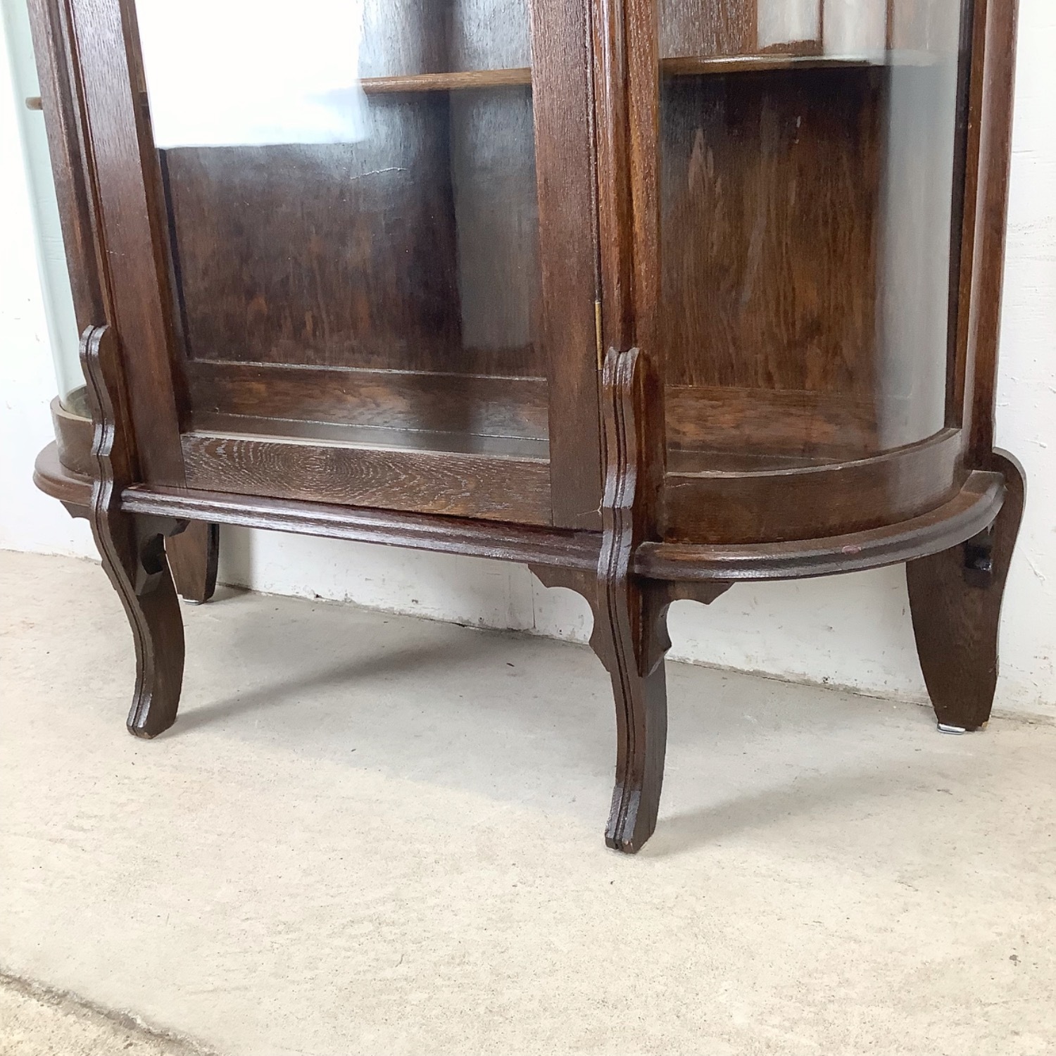 Antique Shelved Glass Display Cabinet - image-2