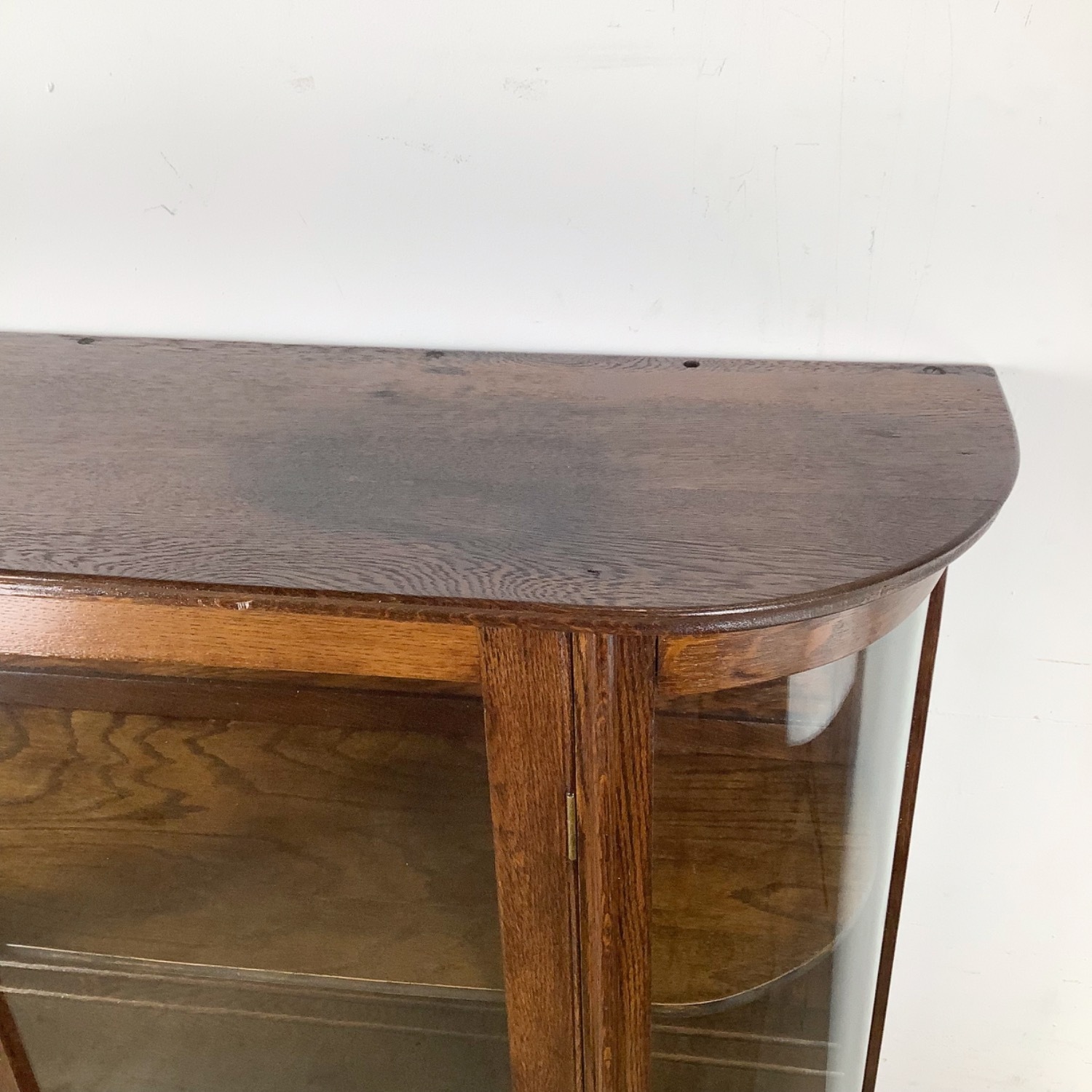 Antique Shelved Glass Display Cabinet - image-10