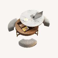 Homary Lift-Top Coffee Table with Seating