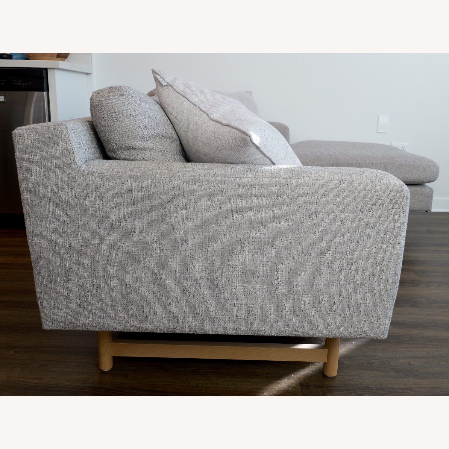 West Elm Eddy Light Gray 2 Reversible Sectional - image-2