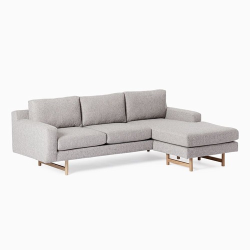 Used West Elm Eddy Light Gray 2 Reversible Sectional for sale on AptDeco