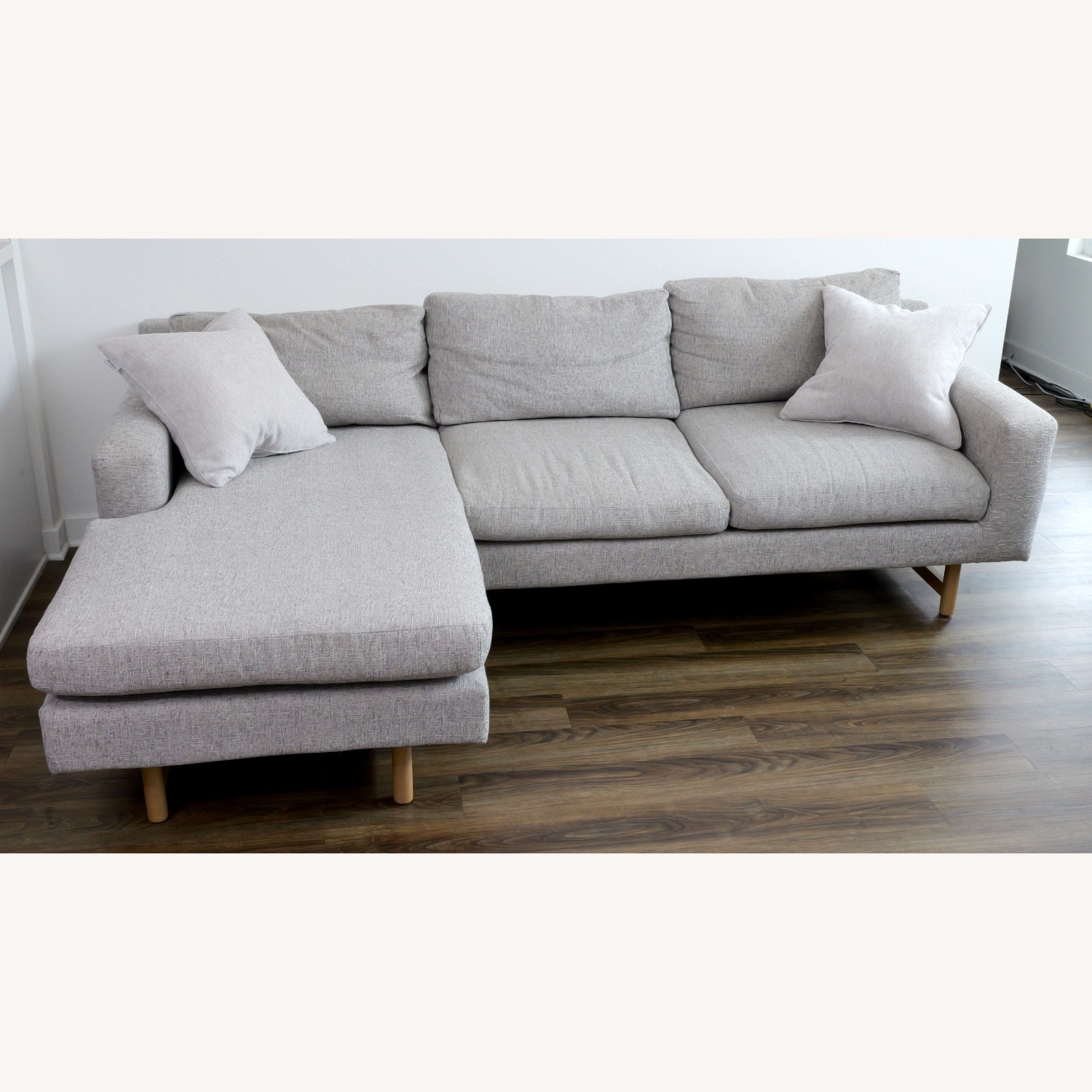 West Elm Eddy Light Gray 2 Reversible Sectional - image-1