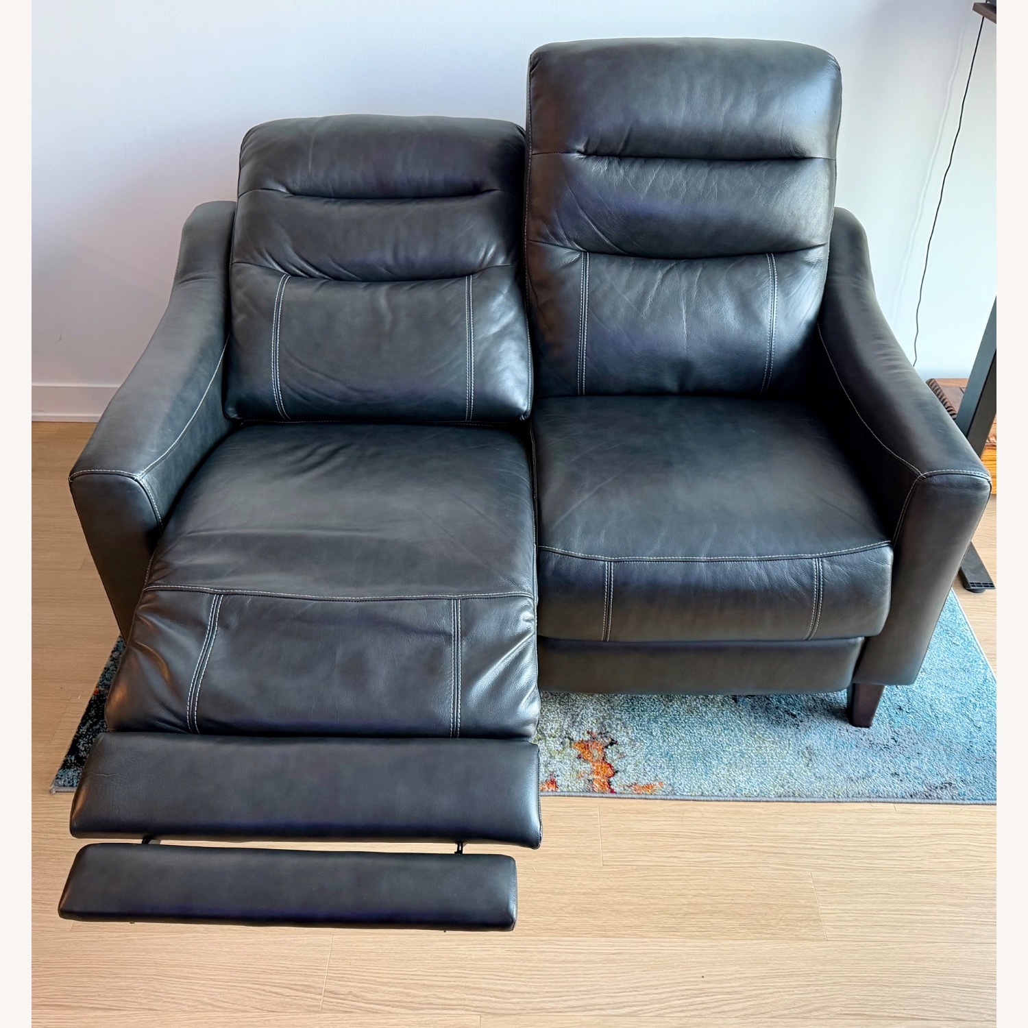 Raymour & Flanigan Graham Leather Loveseat - image-3