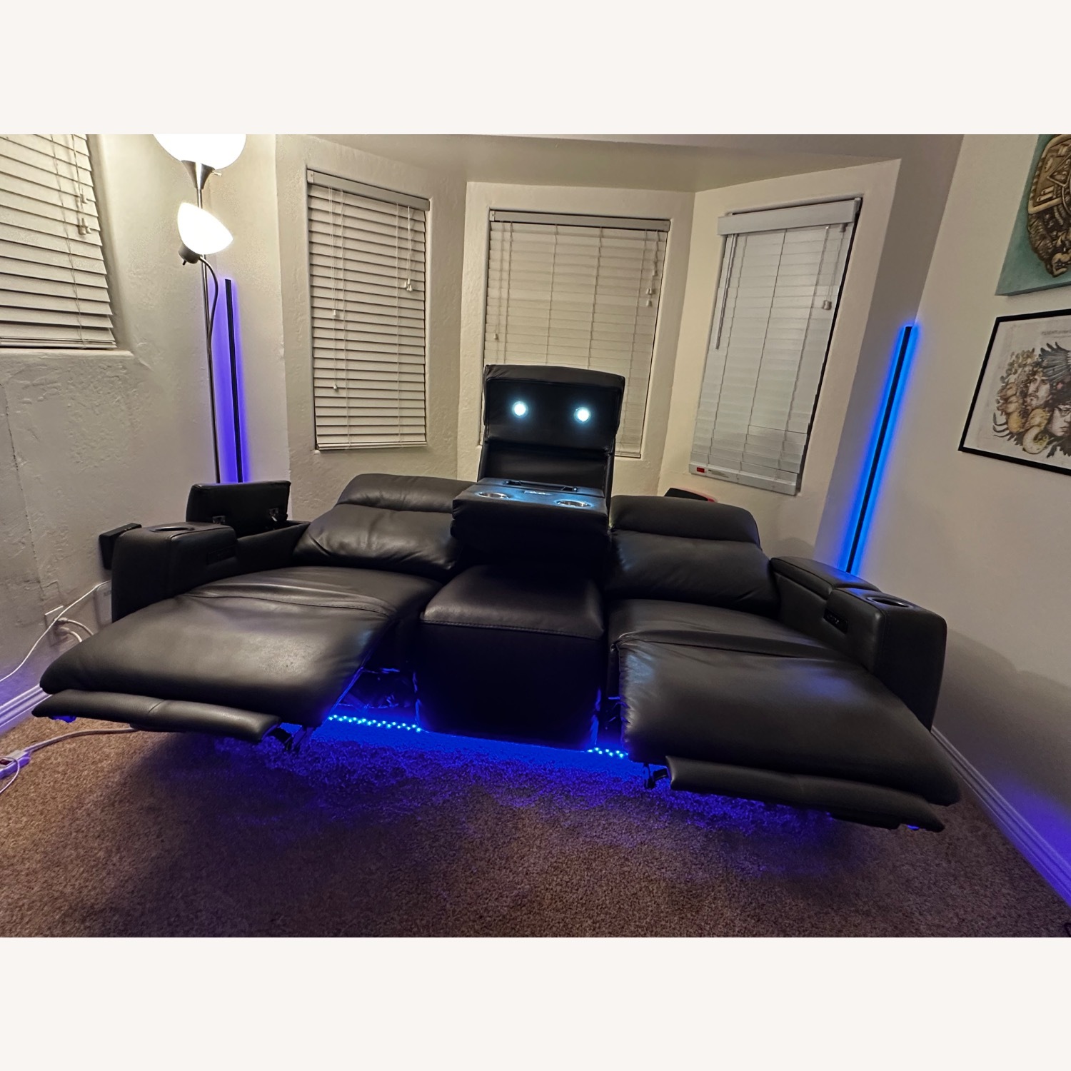 84" Zero Gravity Leather Sofa with Power Headrests - image-3