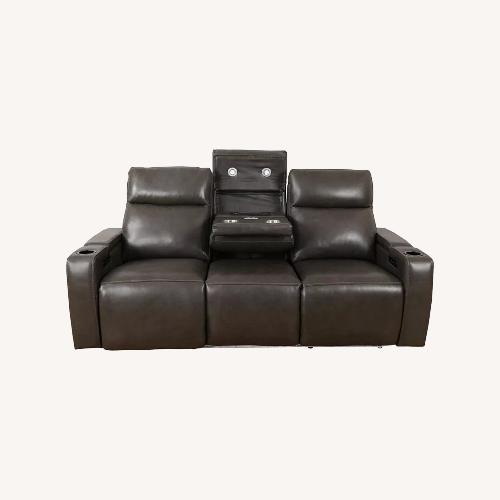 Used 84" Zero Gravity Leather Sofa with Power Headrests for sale on AptDeco