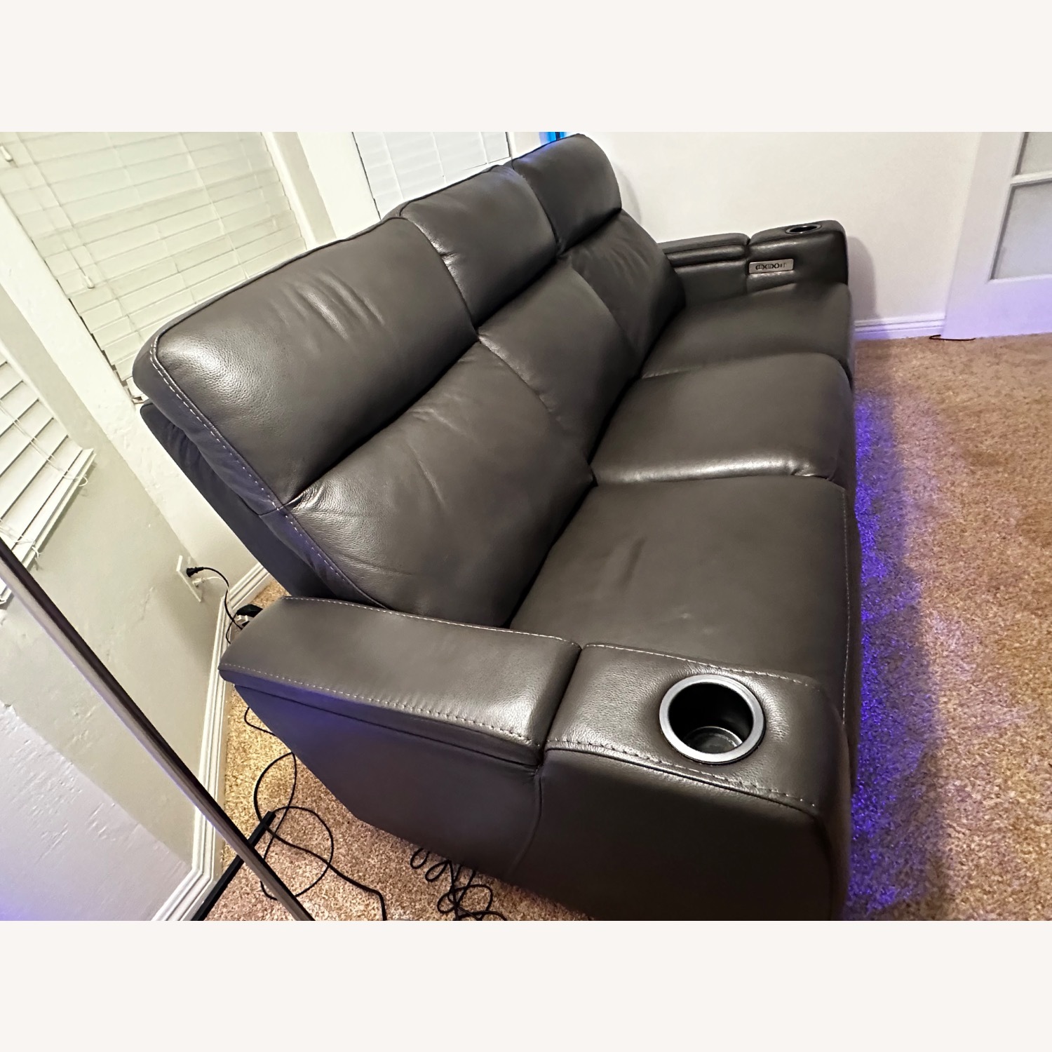 84" Zero Gravity Leather Sofa with Power Headrests - image-10
