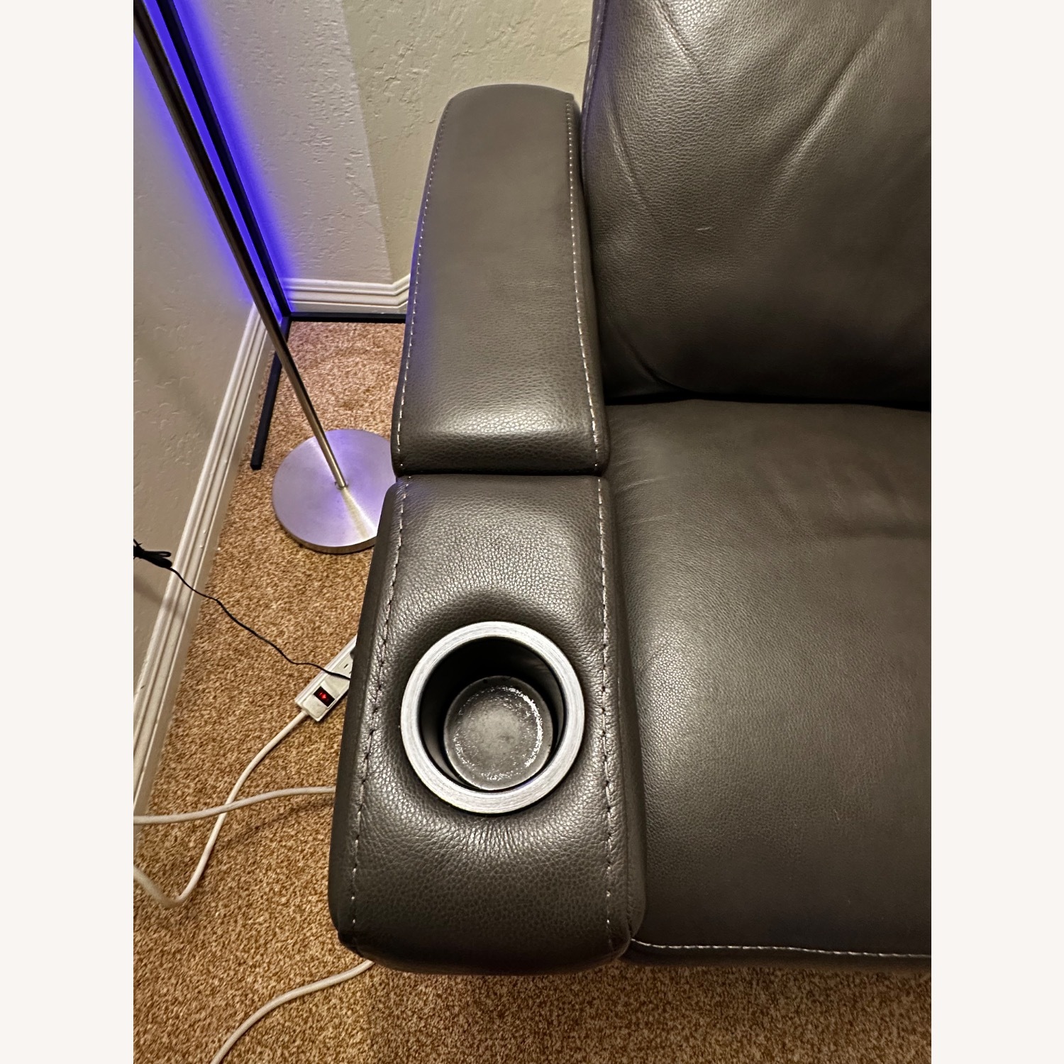 84" Zero Gravity Leather Sofa with Power Headrests - image-23