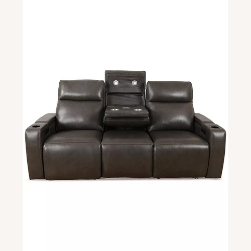 Used 84" Zero Gravity Leather Sofa with Power Headrests for sale on AptDeco