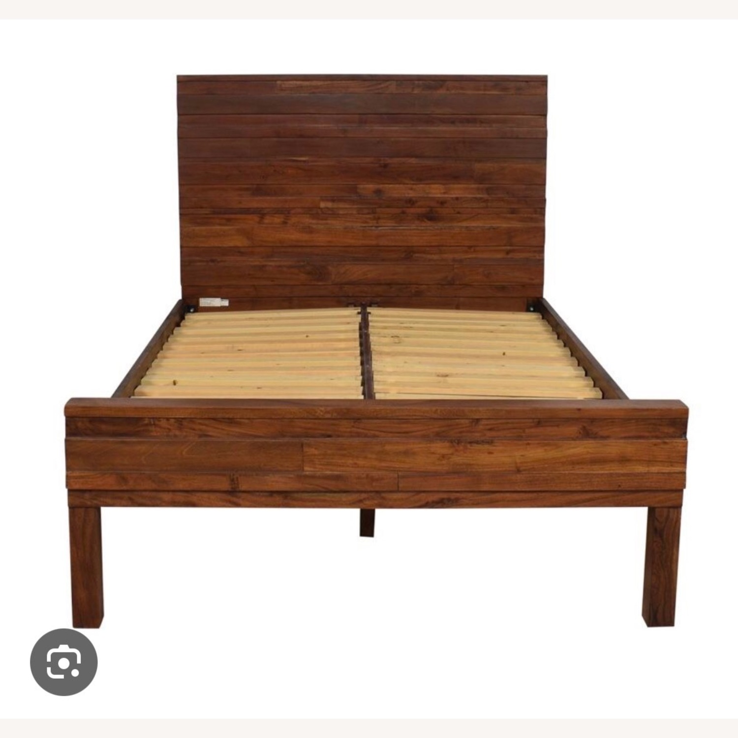 West Elm Stria Dark Brown Wood Queen Bed - image-9