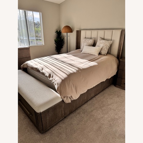Used Frandlyn Queen Upholstered Bed with Storage  for sale on AptDeco