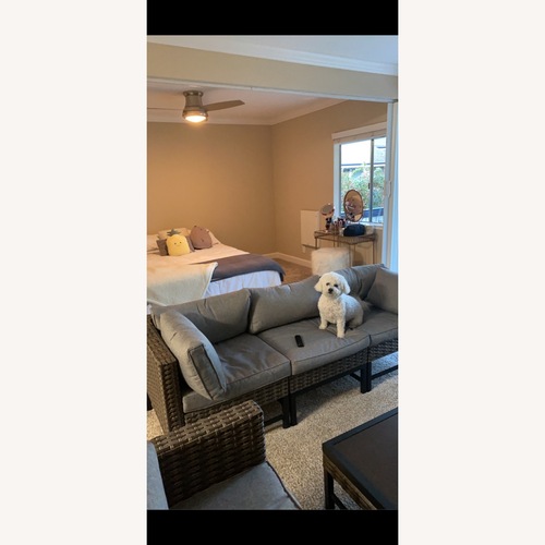 Used Wayfair Light Gray Wicker Patio Furniture for sale on AptDeco