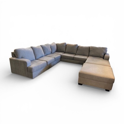 Used 6pc Fabric L-Shape Sectional Gray for sale on AptDeco