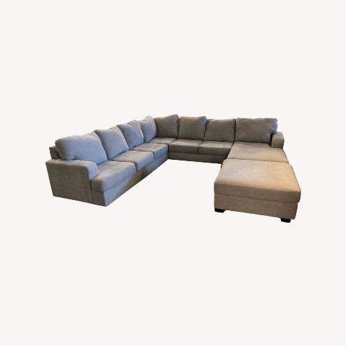 Used 6pc Fabric L-Shape Sectional Gray for sale on AptDeco