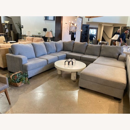 Used 6pc Fabric L-Shape Sectional Gray for sale on AptDeco