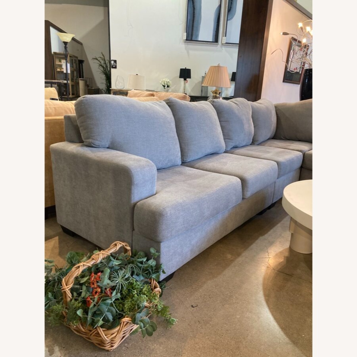 6pc Fabric L-Shape Sectional Gray - image-2