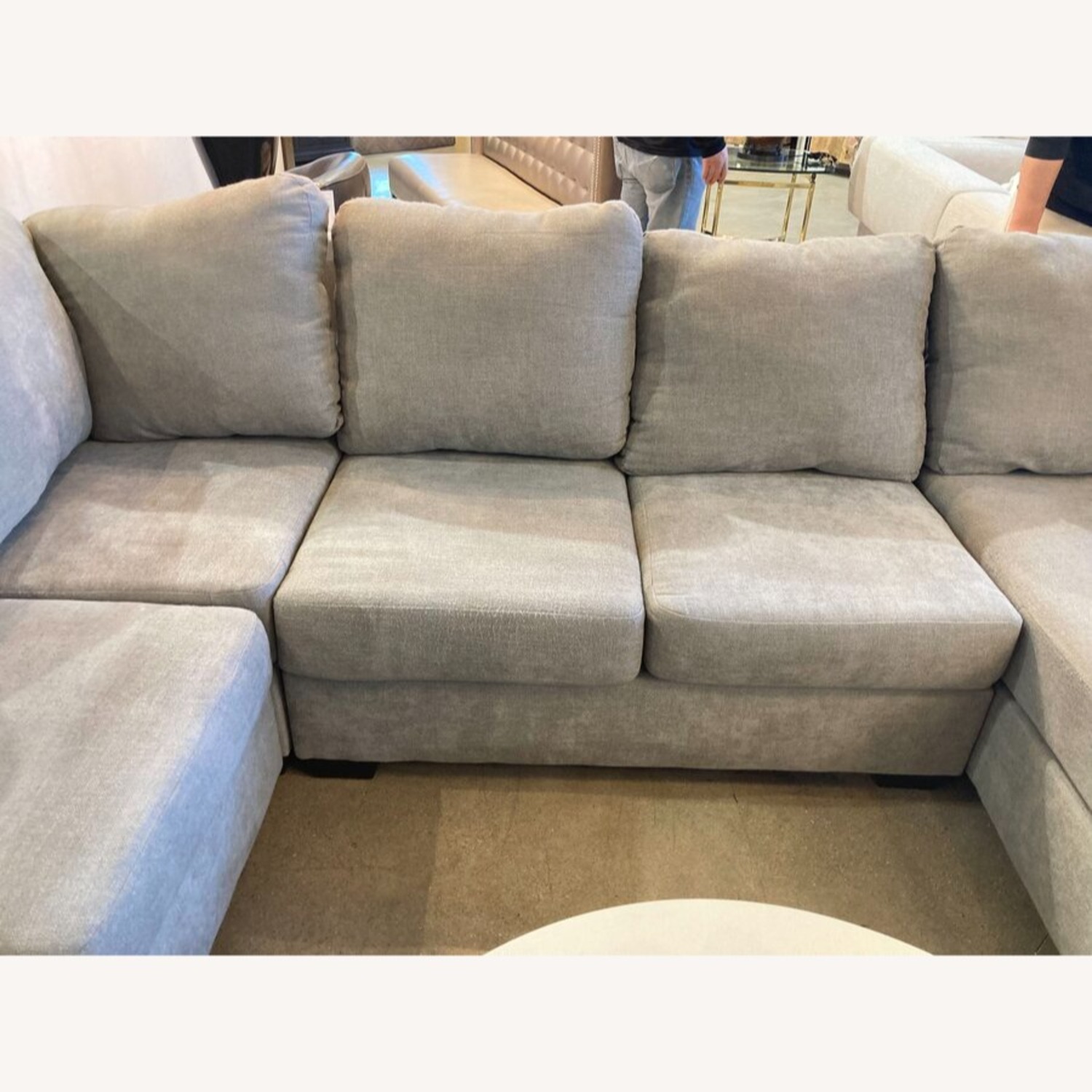 6pc Fabric L-Shape Sectional Gray - image-6