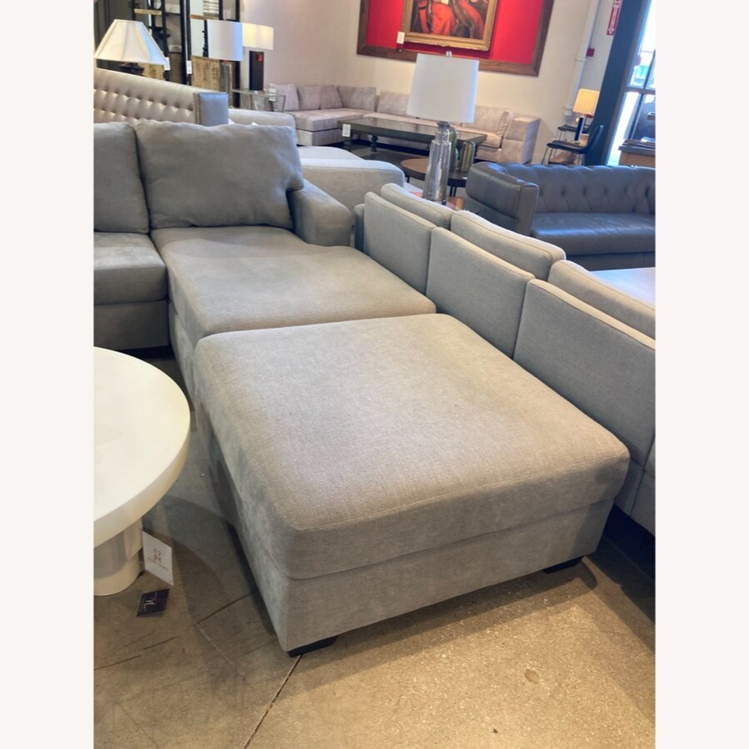 6pc Fabric L-Shape Sectional Gray - image-3