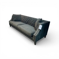 Z Gallerie Velvet Nailhead Trim Sofa Dark Gray