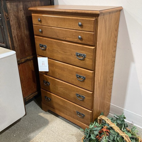 Used Carolina Creek Autumn Oak 5-Drawer Dresser for sale on AptDeco