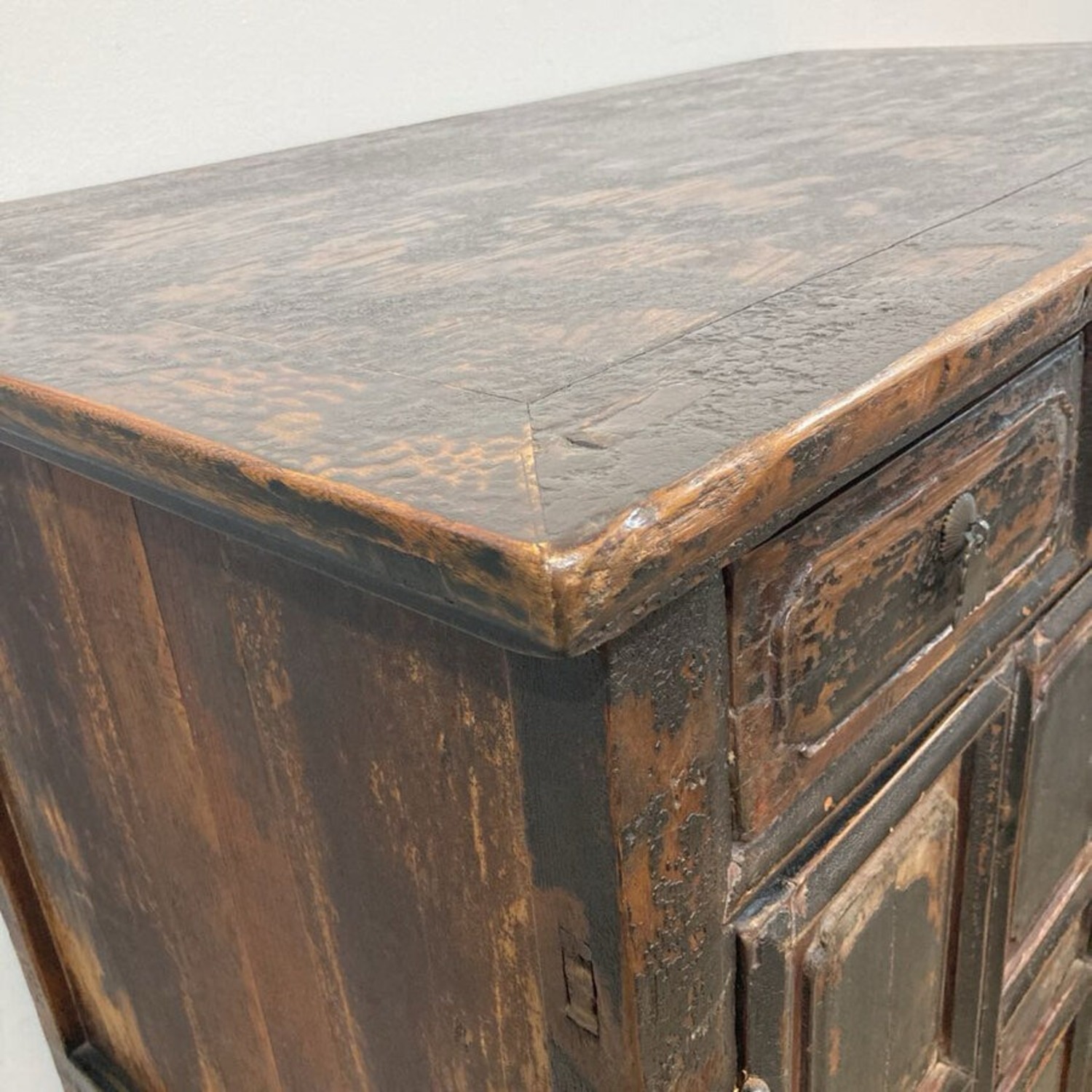 Antique Brown Lacquered Chinese 3-Drawer - image-3