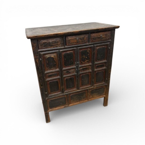Used Antique Brown Lacquered Chinese 3-Drawer for sale on AptDeco
