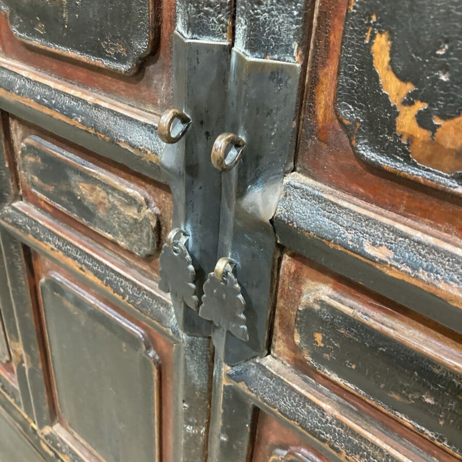 Antique Brown Lacquered Chinese 3-Drawer - image-7