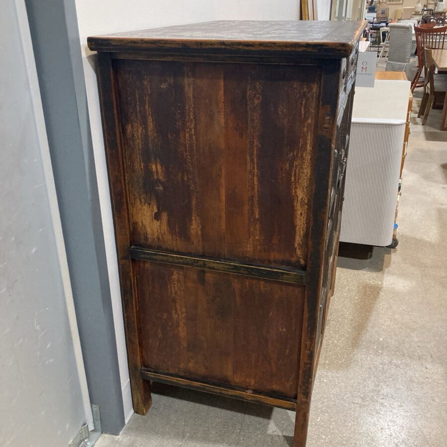 Antique Brown Lacquered Chinese 3-Drawer - image-8