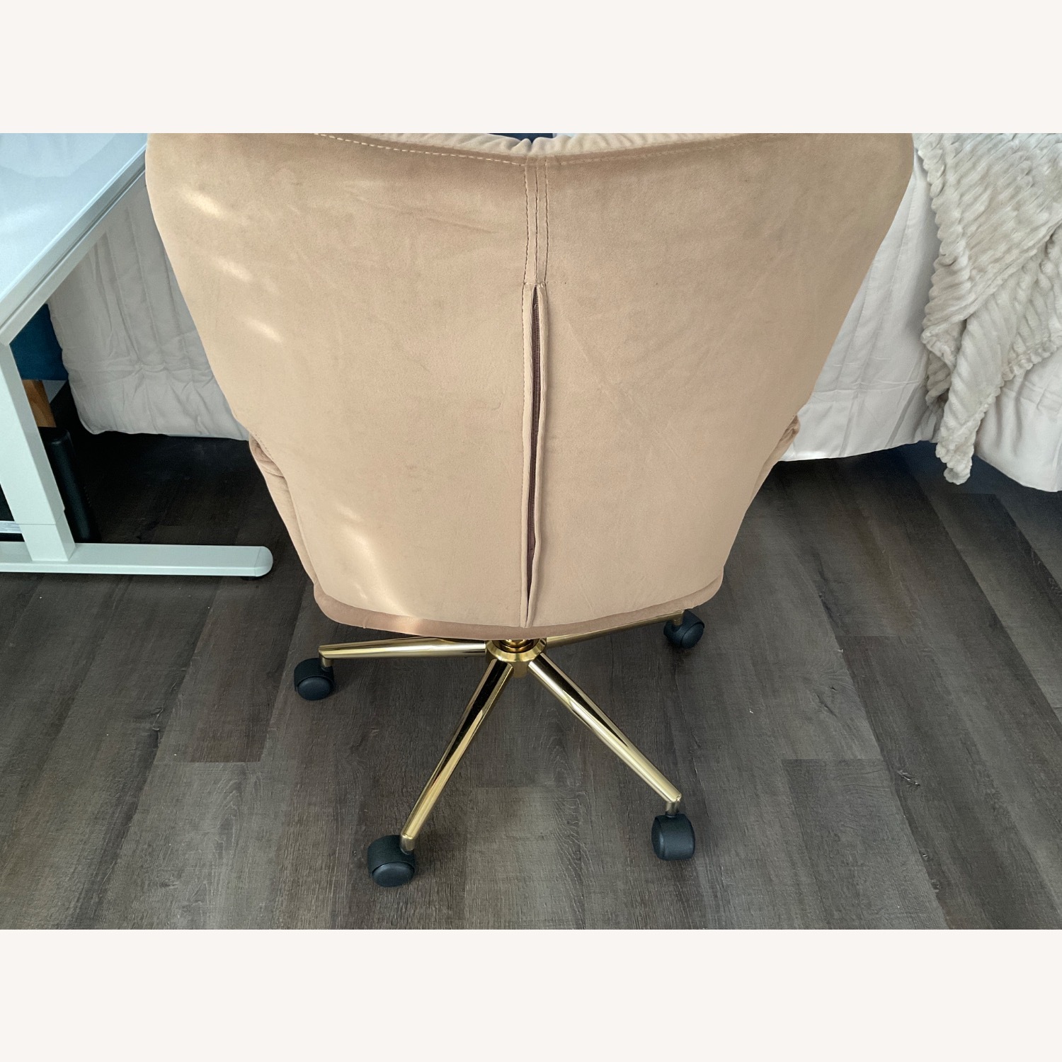 Gold Velvet Office Chair - image-3