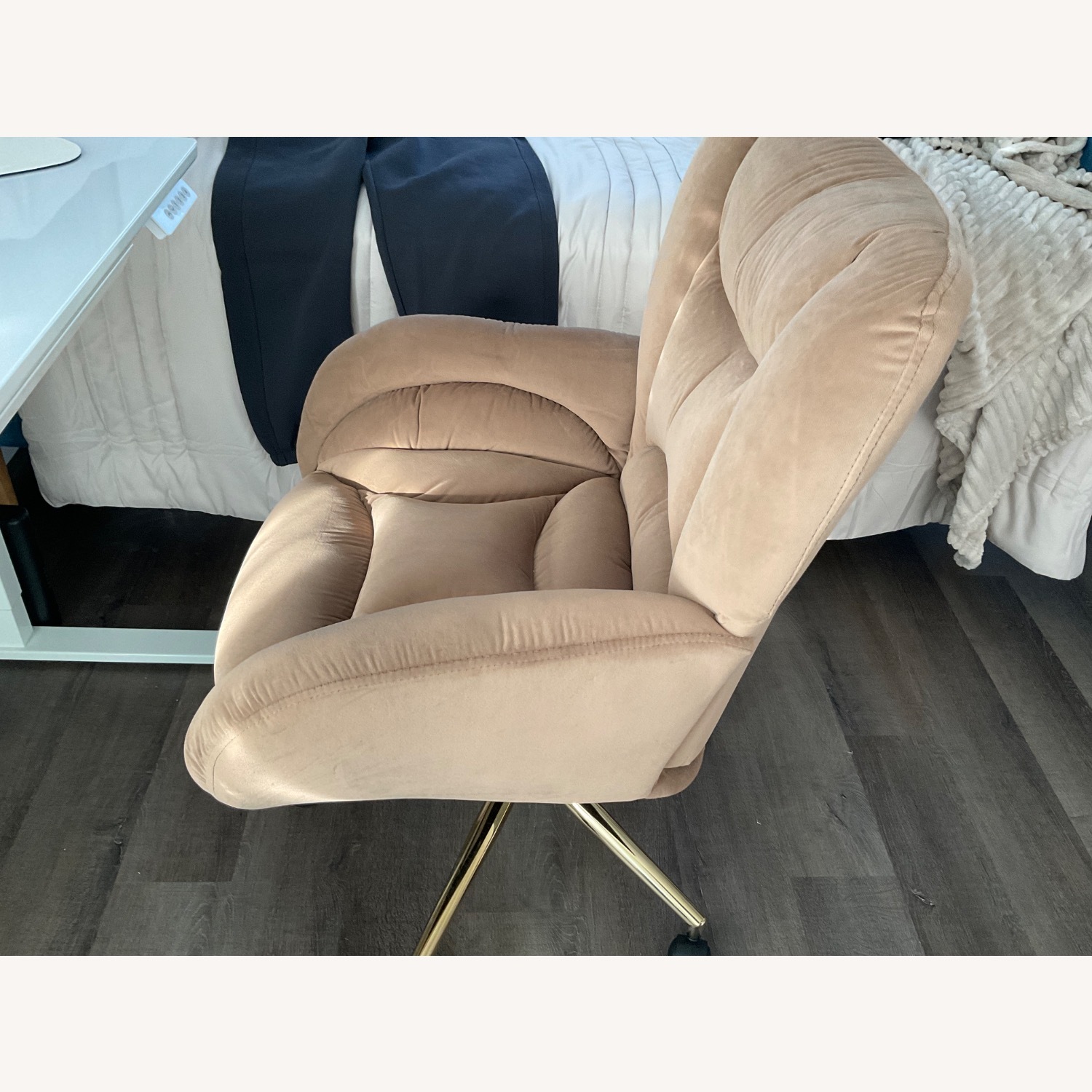 Gold Velvet Office Chair - image-2
