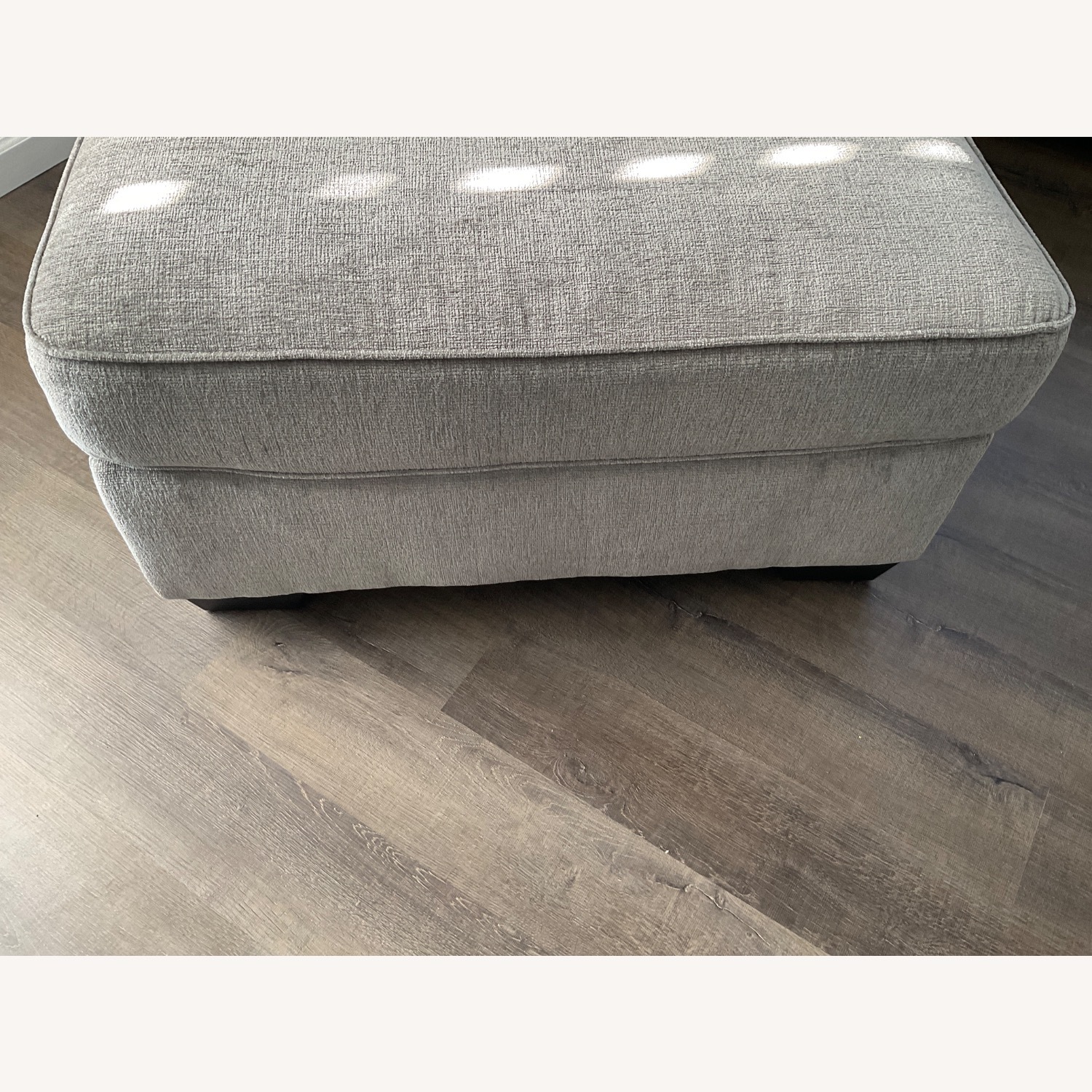 Raymour & Flanigan Dark Gray Ottoman - image-2
