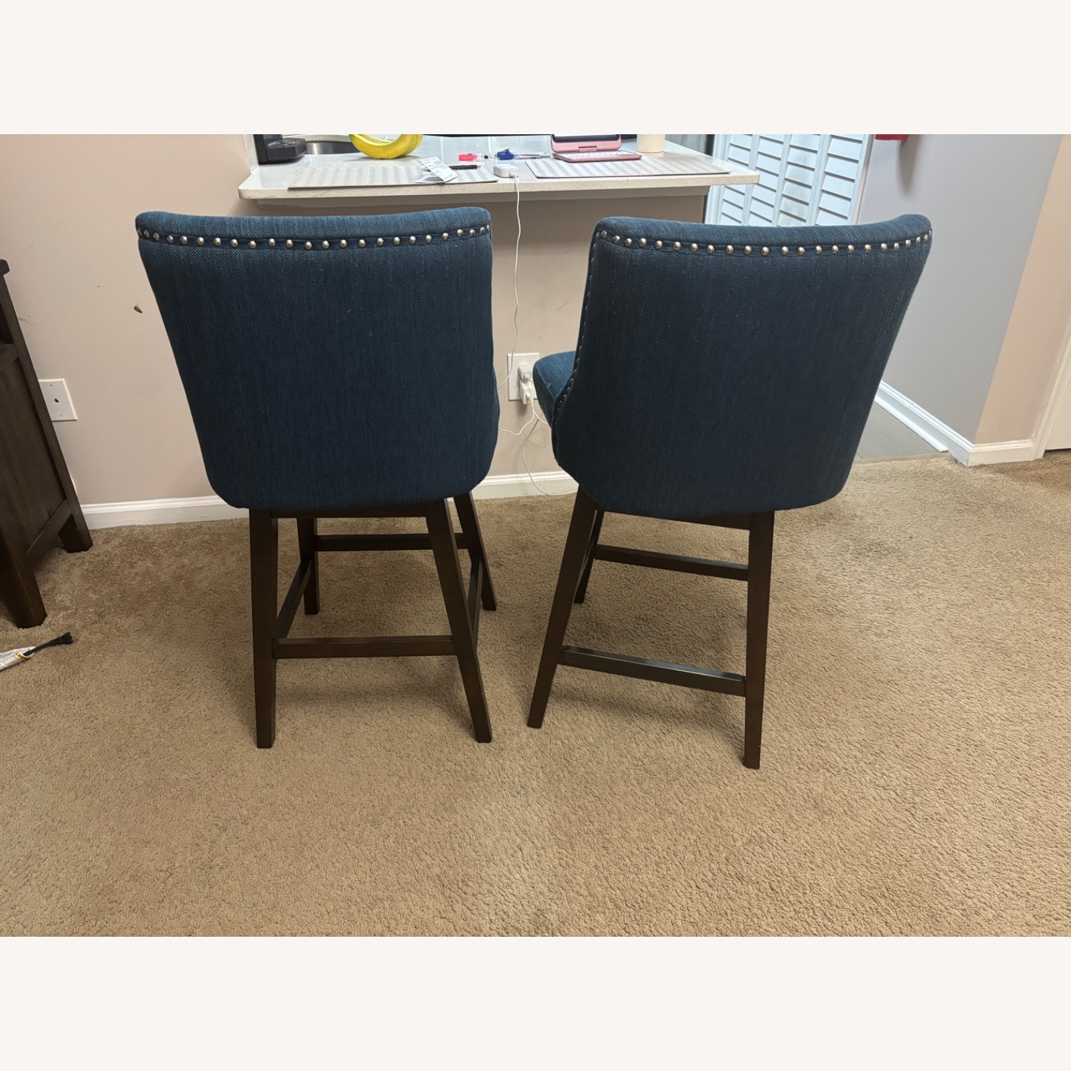 Home Goods Blue Fabric Dining Chairs - image-2