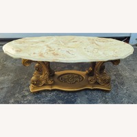 Italian Provincial Marble and Gold Coffee Table