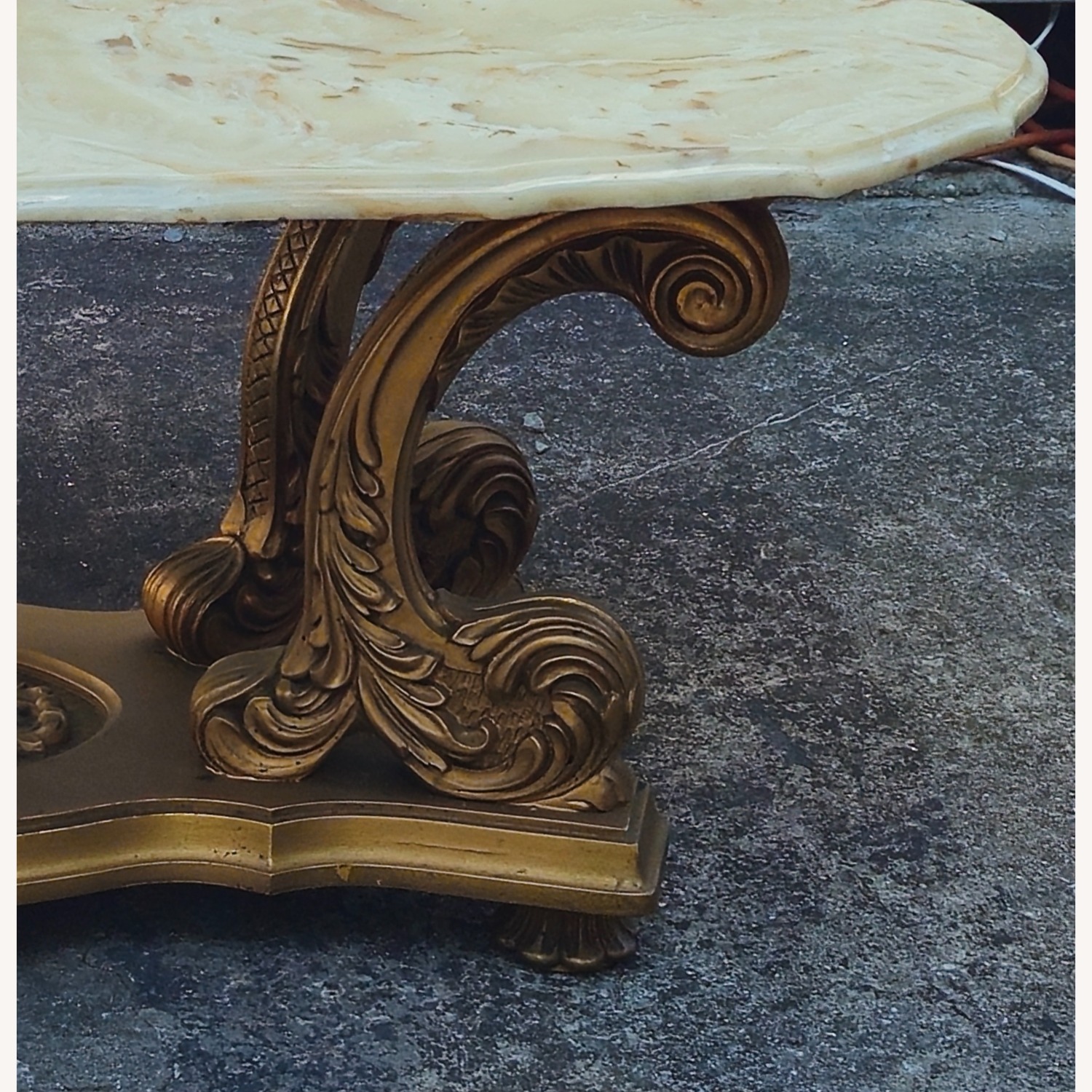 Italian Provincial Marble and Gold Coffee Table - image-5