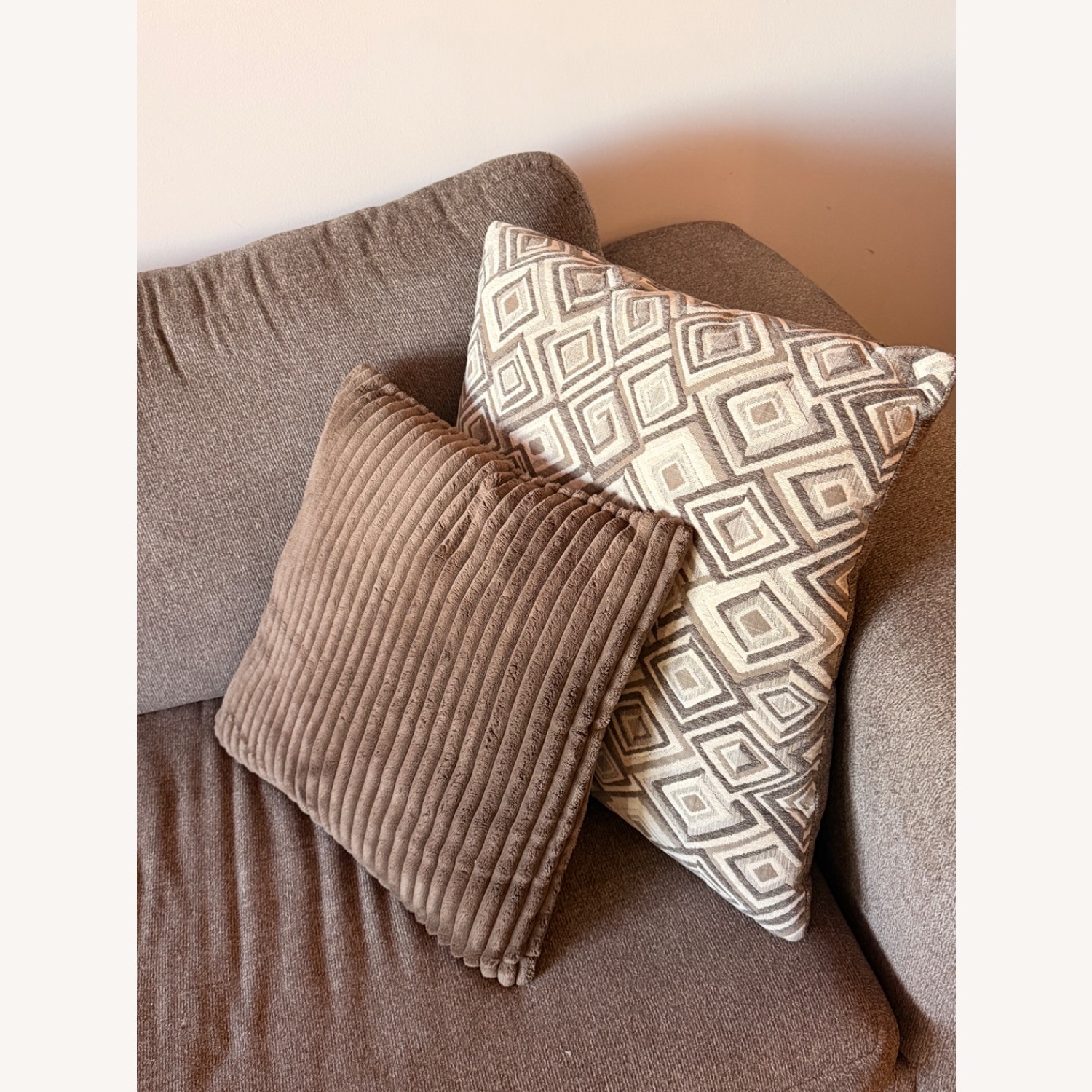 Mercury Row Wensley Light Brown Fabric 2 Piece Sectional - image-3