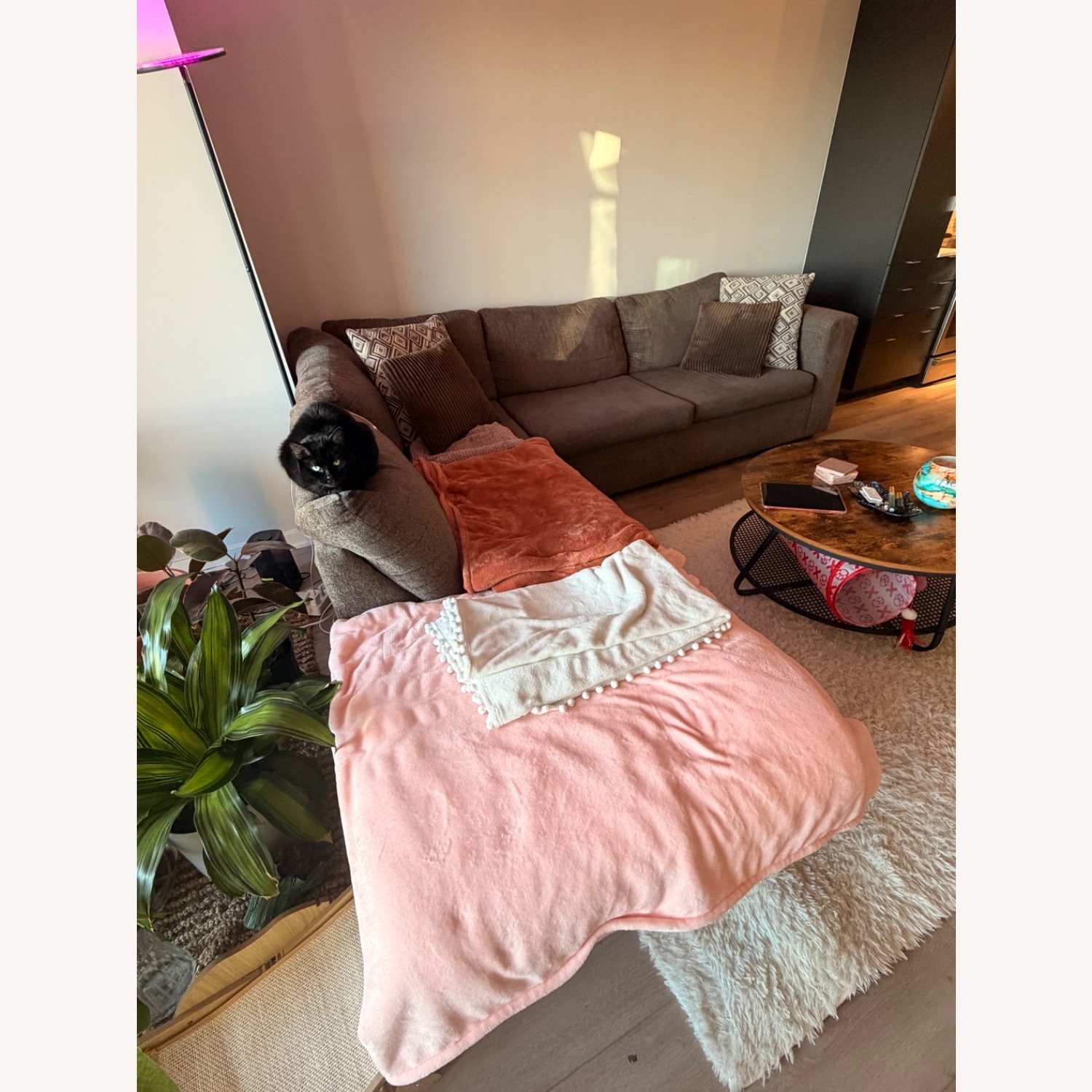 Mercury Row Wensley Light Brown Fabric 2 Piece Sectional - image-2