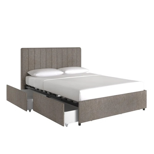 Used Cletus Upholstered Metal Platform Storage Bed for sale on AptDeco