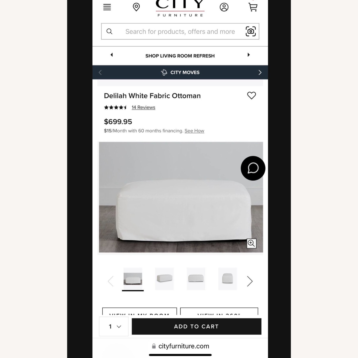 City Furniture Delilah White Fabric Chair and a Half - image-4