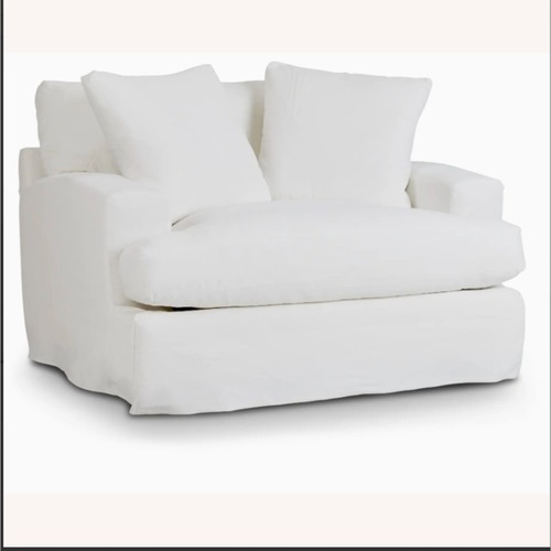 Used City Furniture Delilah White Fabric Chair and a Half for sale on AptDeco