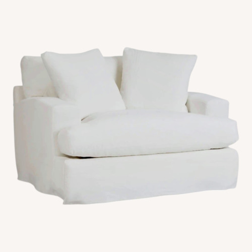Used City Furniture Delilah White Fabric Chair and a Half for sale on AptDeco