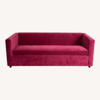 CB2 Movie Red Velvet Sleeper Sofa