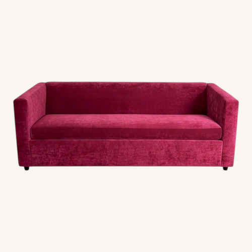 Used CB2 Movie Red Velvet Sleeper Sofa for sale on AptDeco