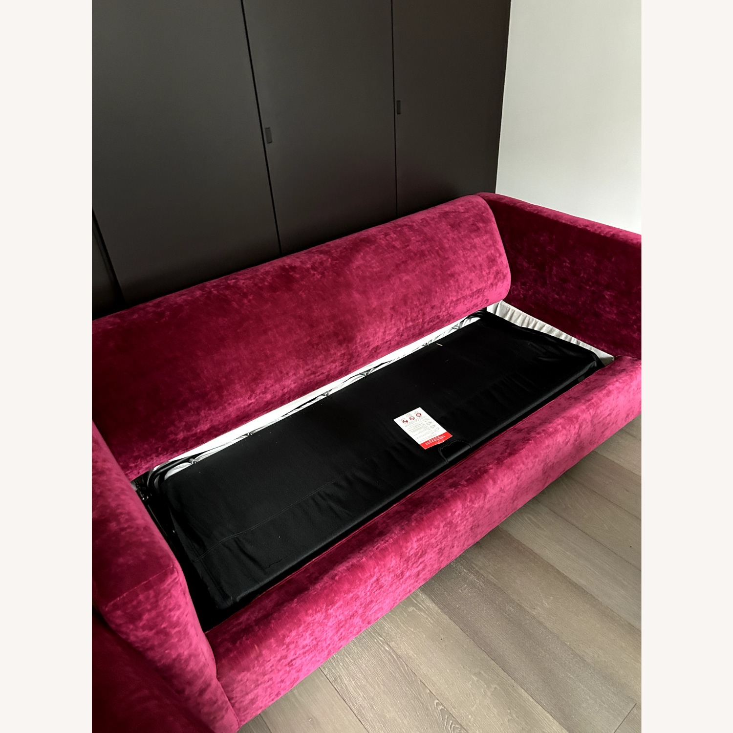 CB2 Movie Red Velvet Sleeper Sofa - image-5