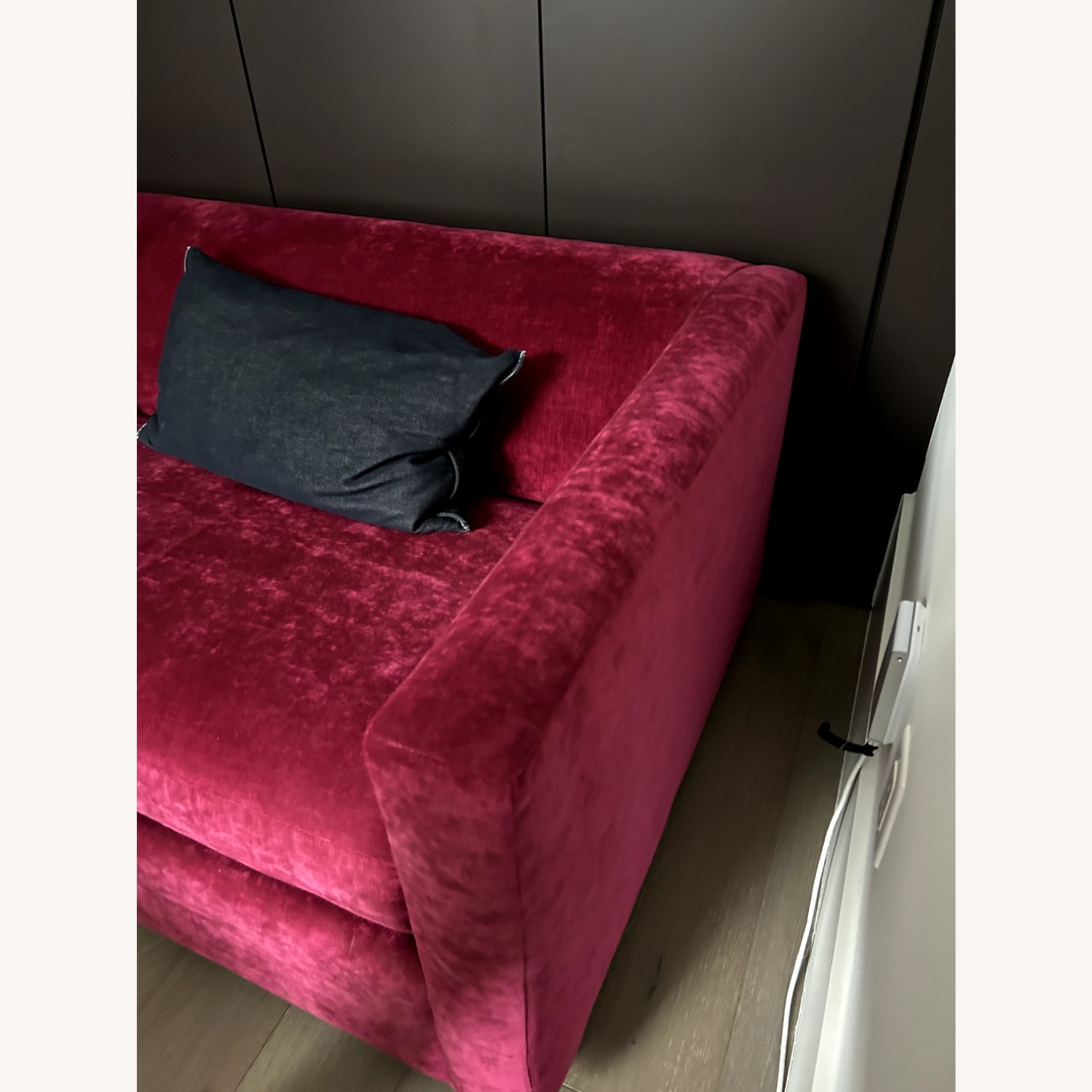 CB2 Movie Red Velvet Sleeper Sofa - image-3