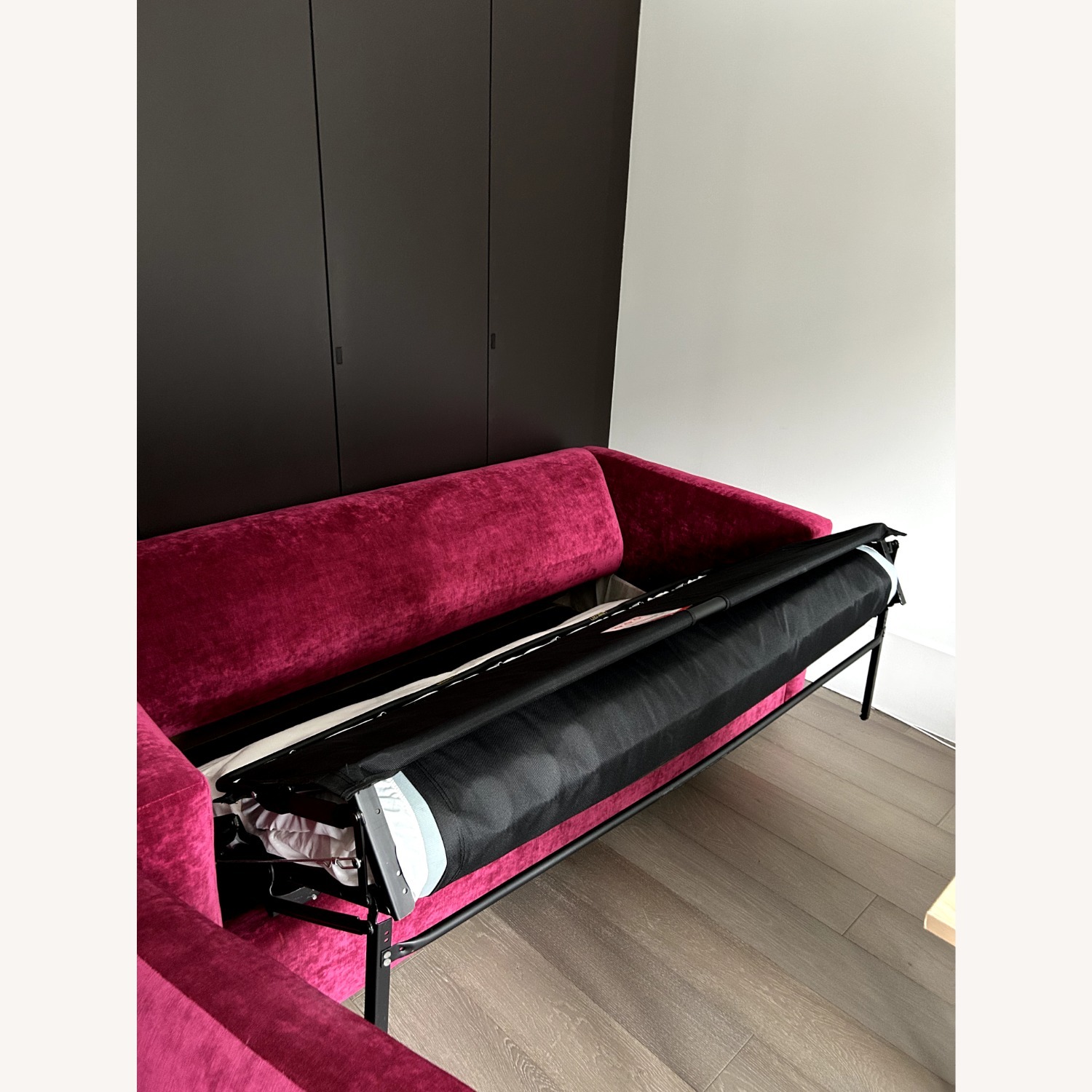 CB2 Movie Red Velvet Sleeper Sofa - image-1