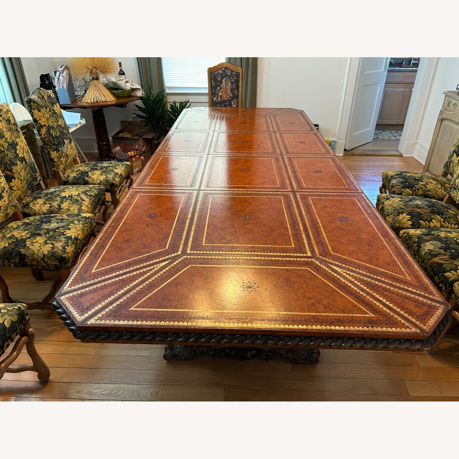 Maitland-Smith Dark Brown Wood Dining Table - image-0