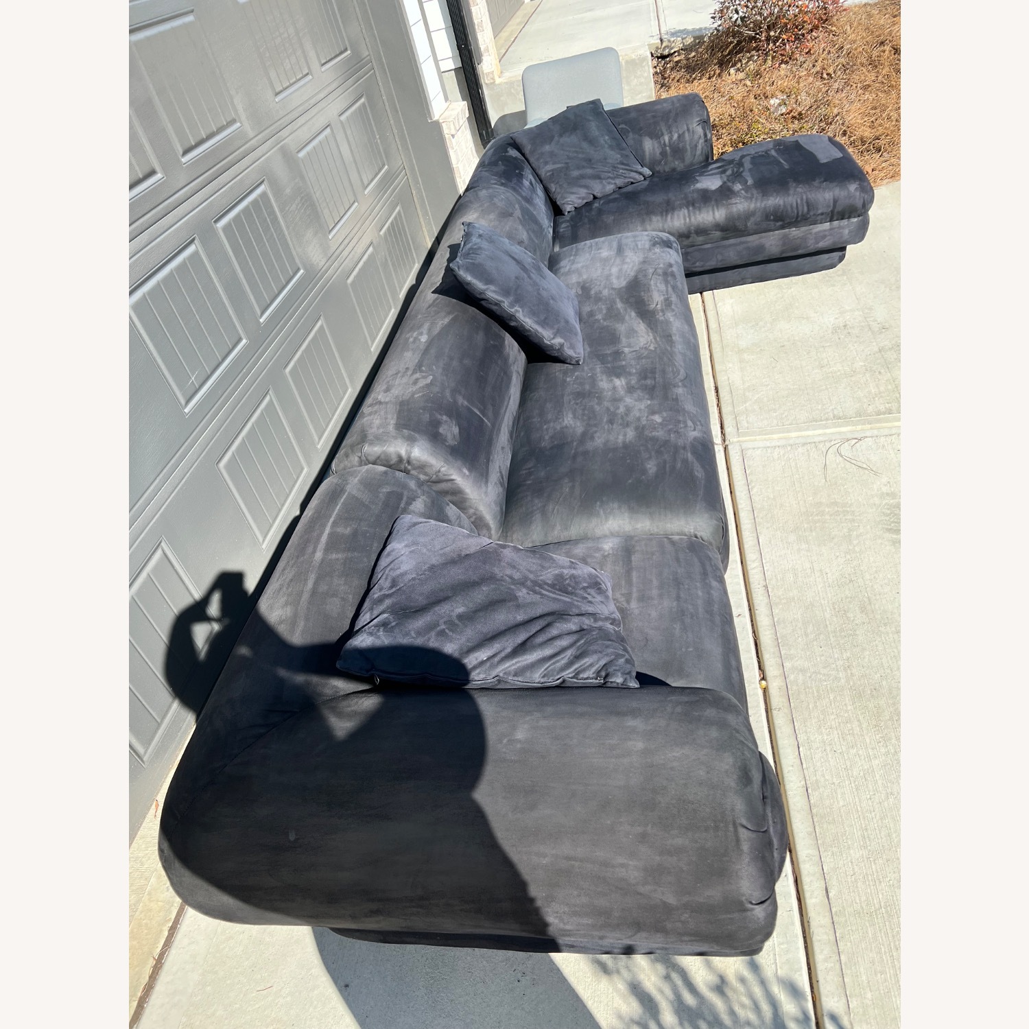 Black Suede 3+ Piece Sectional - image-2