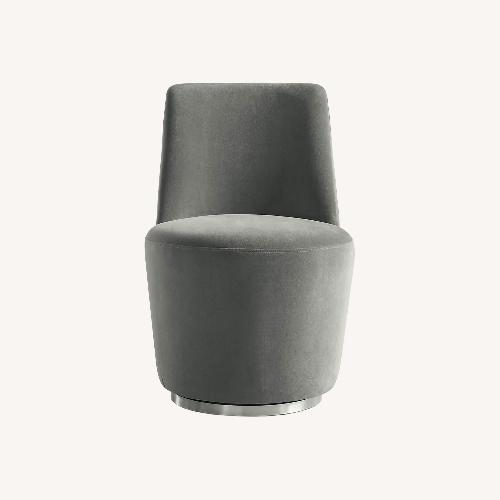 Used Crate & Barrel Ofelia Light Gray Velvet Dining Chairs for sale on AptDeco